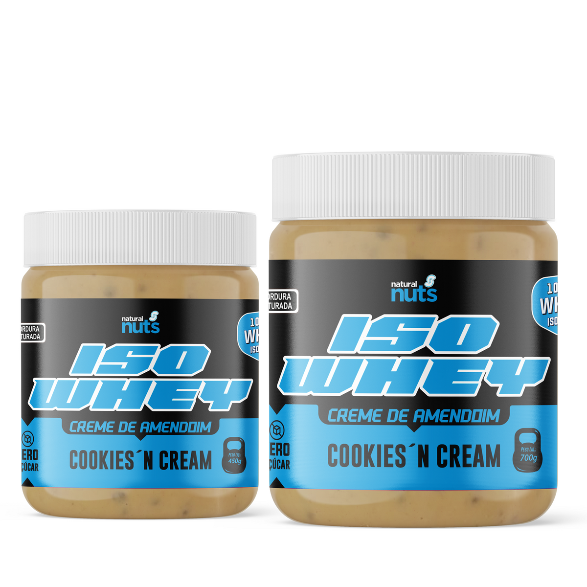 Creme de Amendoim Cookies N' Cream 100% Whey Isolado | Zero Açucar