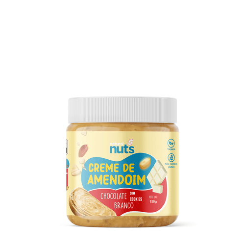 Creme de Amendoim Chocolate Branco Com Cookies - Natural Nuts