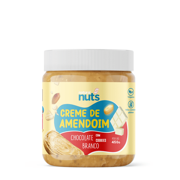 Creme de Amendoim Chocolate Branco Com Cookies - Natural Nuts