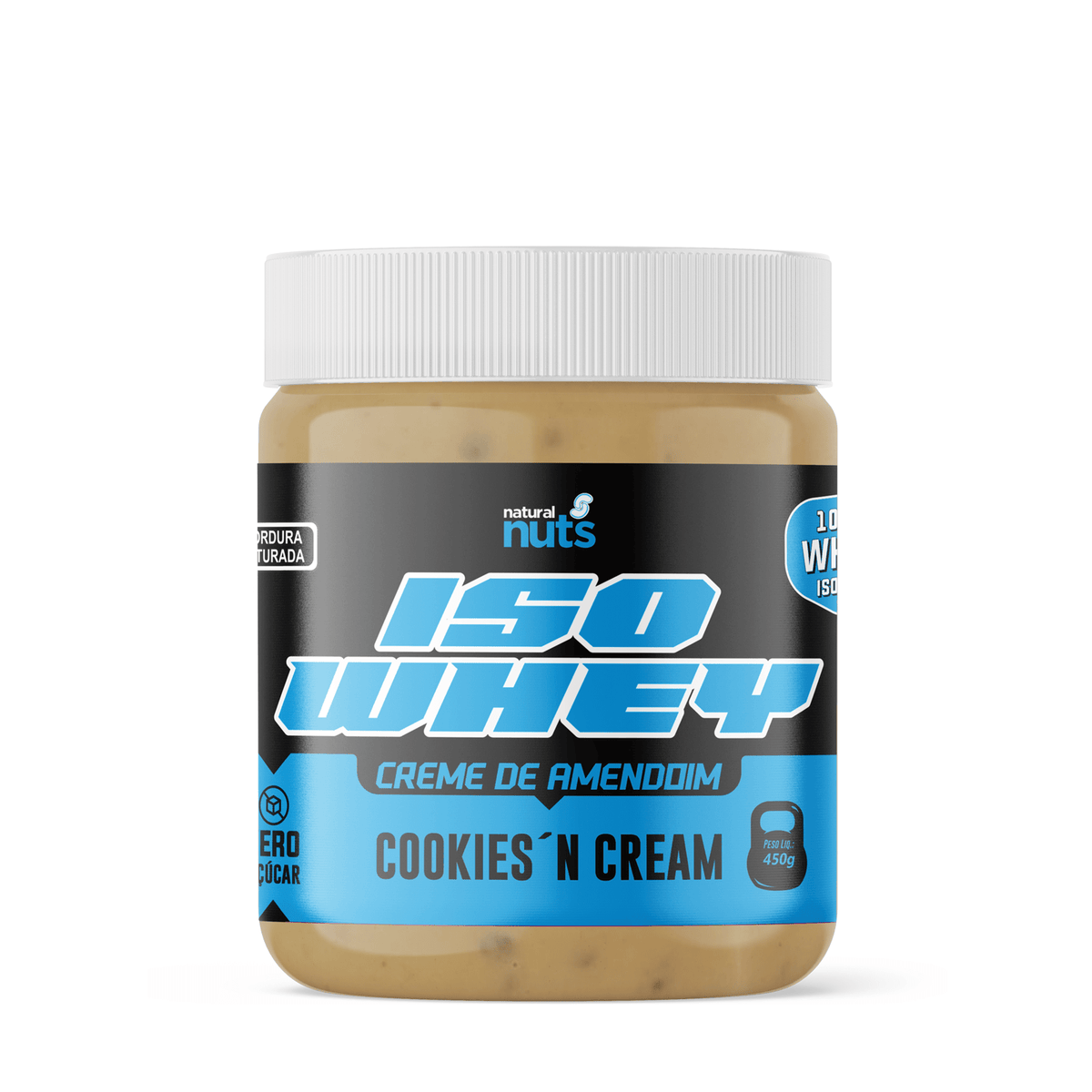 Creme de Amendoim Cookies N' Cream 100% Whey Isolado | Zero Açucar - Natural Nuts