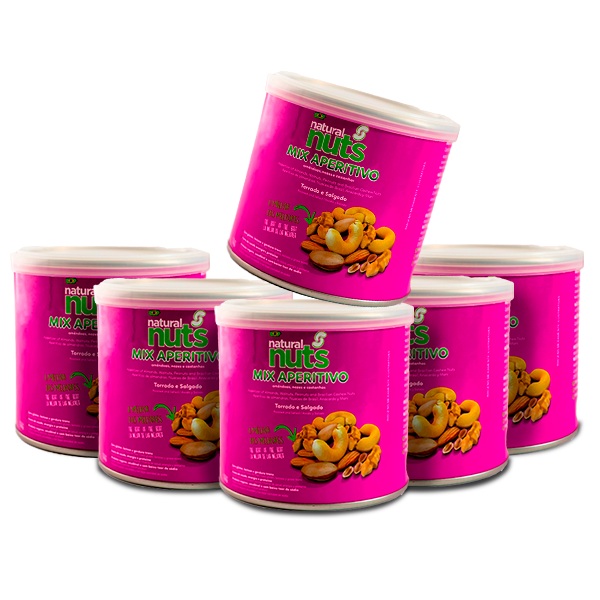 Kit 6x Latas 100g MIX Aperitivo Torrado e Salgado