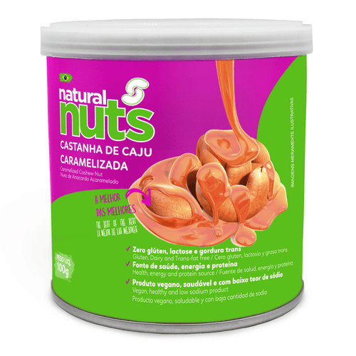 Castanha de Caju Caramelizada | Lata 100g - Natural Nuts