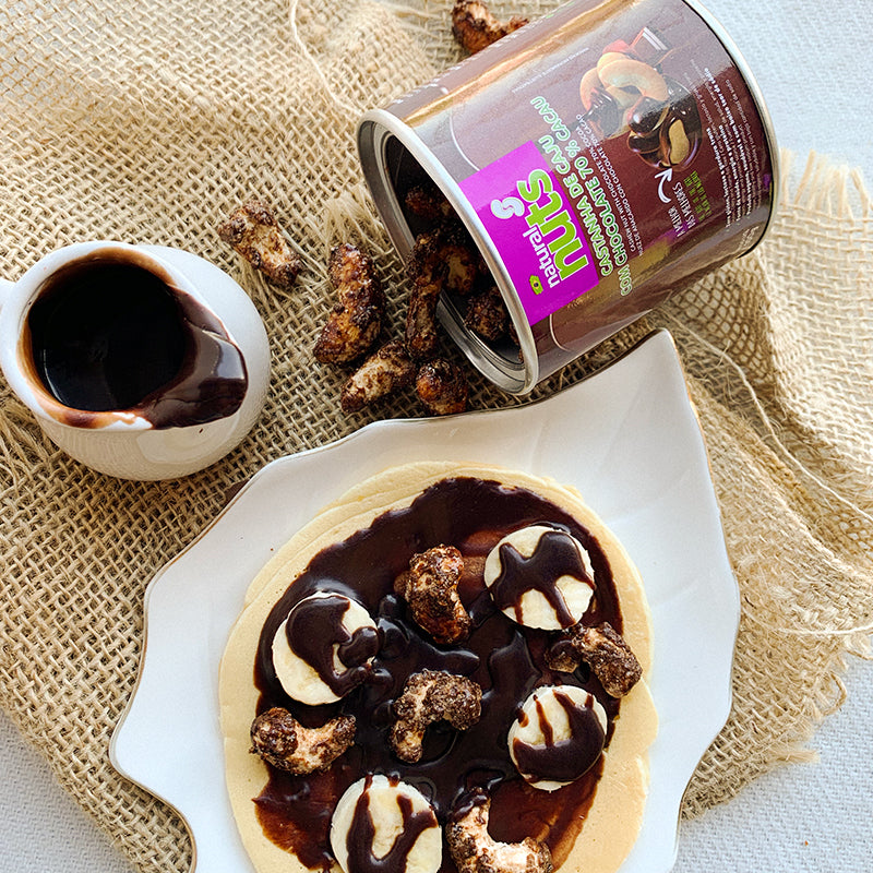 Kit 6x Latas 200g Castanha de Caju com Chocolate 70% Cacau
