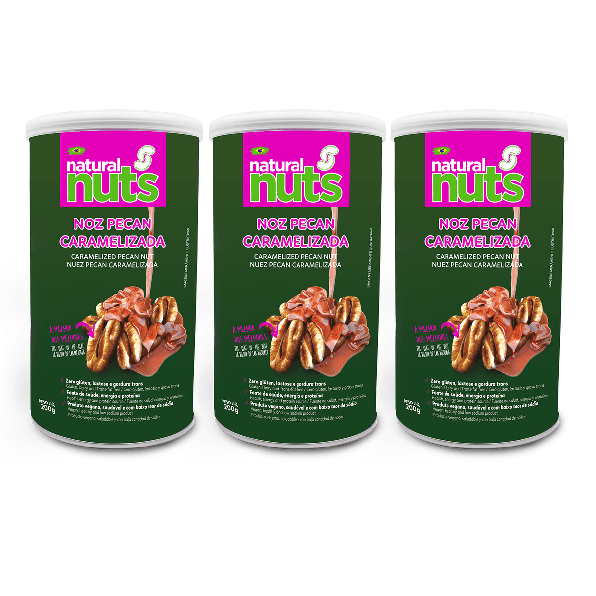 Noz Pecan Caramelizada | Lata 200g - Natural Nuts